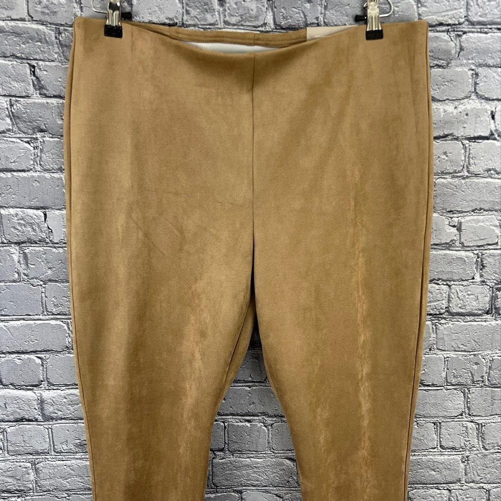 Chico's Vegan Suede Legging Pant Basic Dusty Cedar 3R 16R NWT - Picture 7 of 8